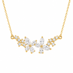 Sparkling Floral Silver Pendant Necklace - GOLD