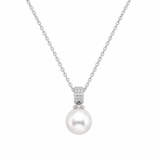 Sparkling Floral Silver Pendant Necklace - Silver