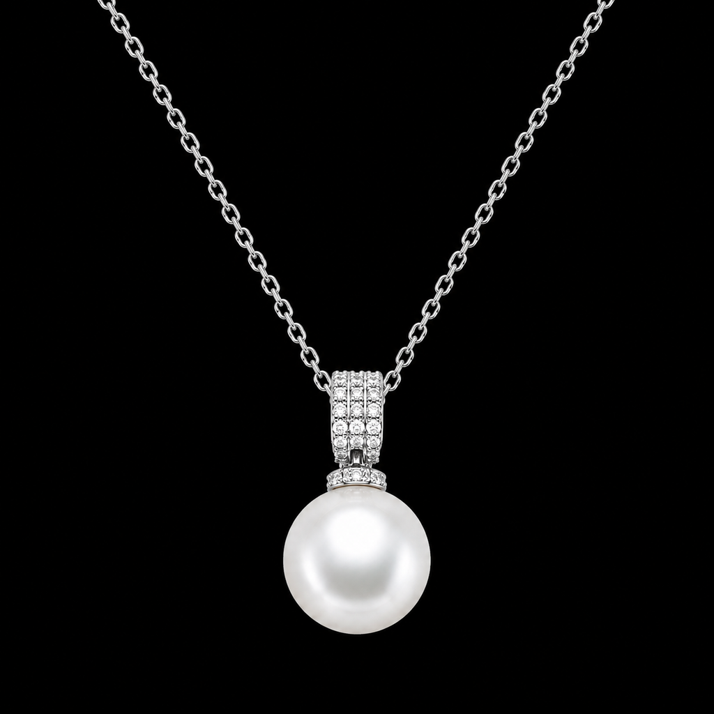 Sparkling Floral Silver Pendant Necklace - Silver