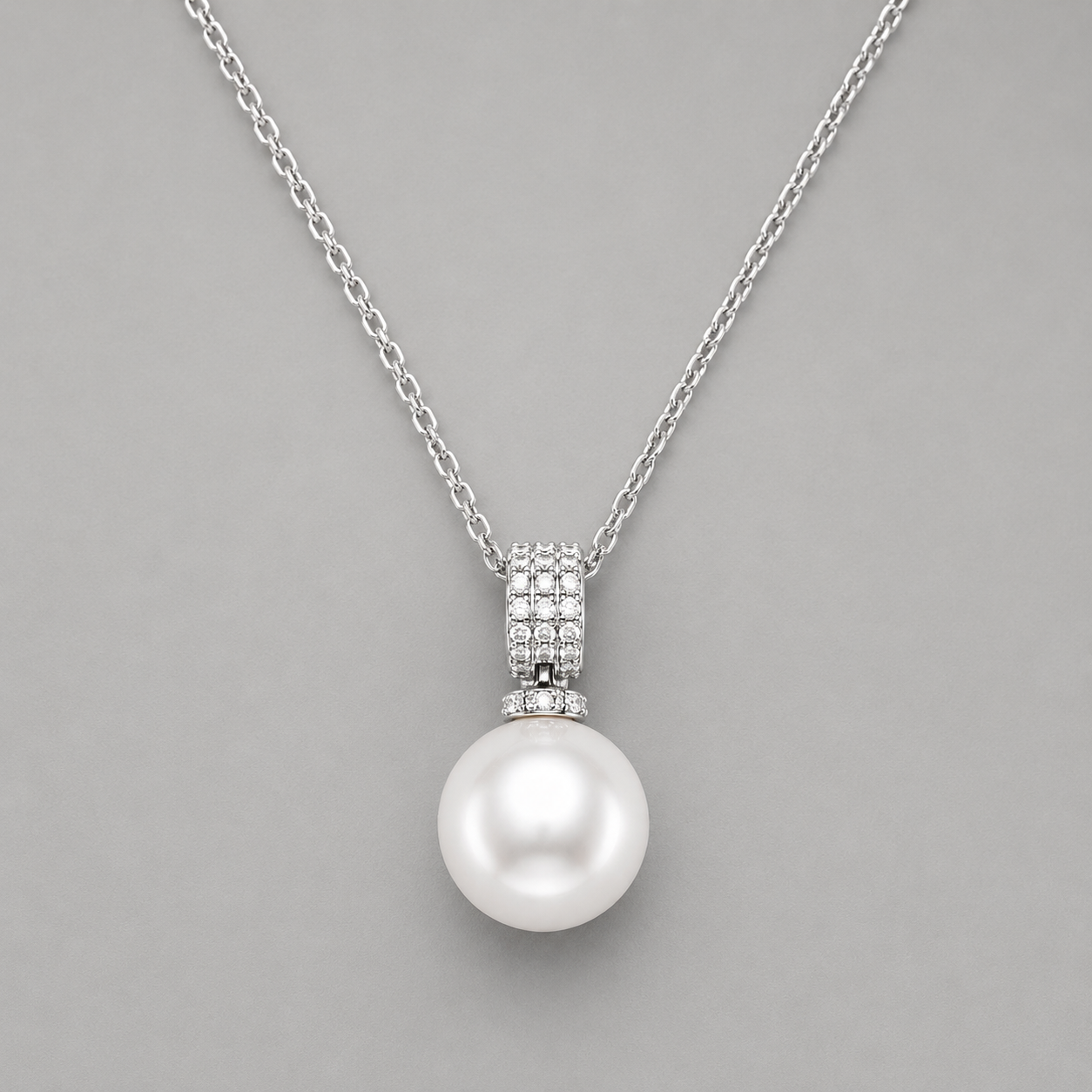 Sparkling Floral Silver Pendant Necklace - Silver