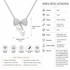 Ethereal Pavé Bow & Twin Pearl Pendant
