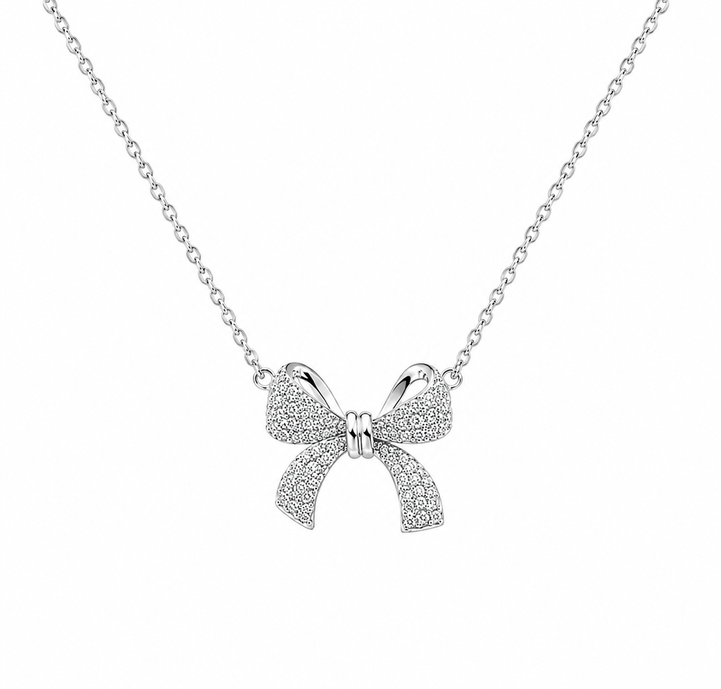 Sophisticated Pavé Ribbon Pendant
