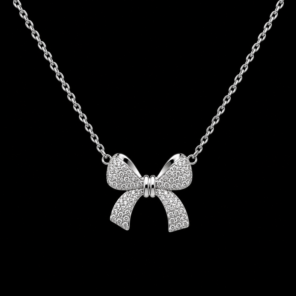 Sophisticated Pavé Ribbon Pendant