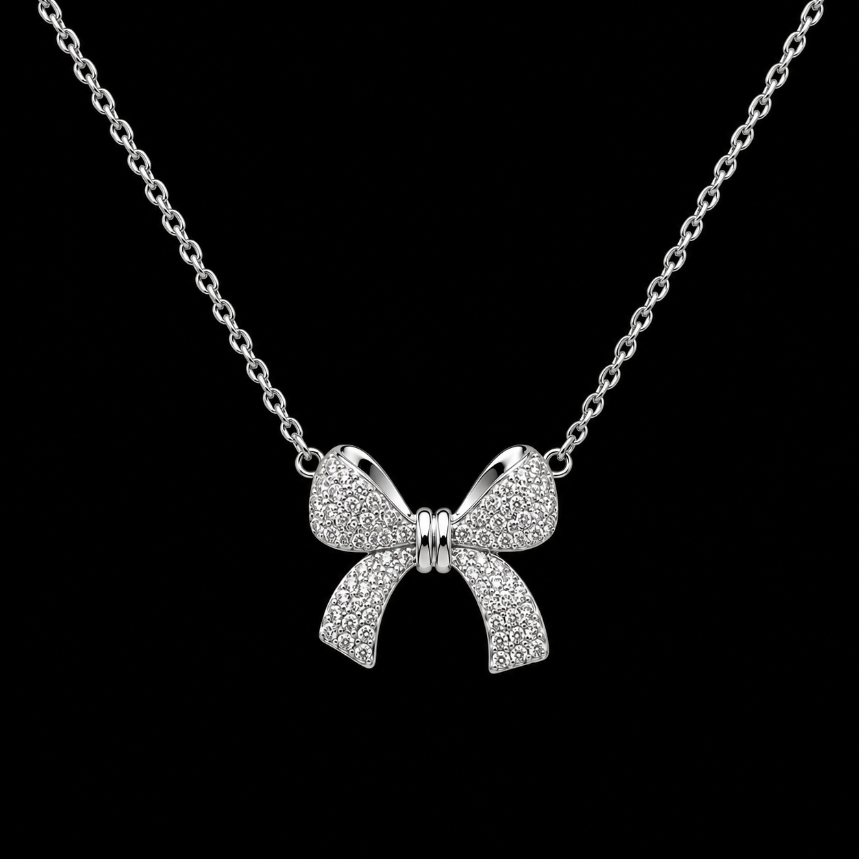 Sophisticated Pavé Ribbon Pendant