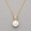 Sparkling Floral Silver Pendant Necklace - Gold