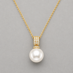 Sparkling Floral Silver Pendant Necklace - Gold