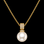 Sparkling Floral Silver Pendant Necklace - Gold