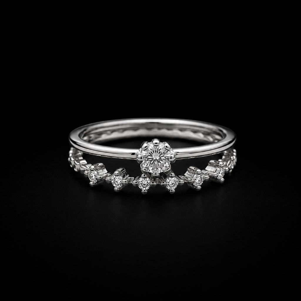 Sterling Silver Starburst Tiara Ring