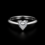 Sterling Silver Heart Solitaire Ring