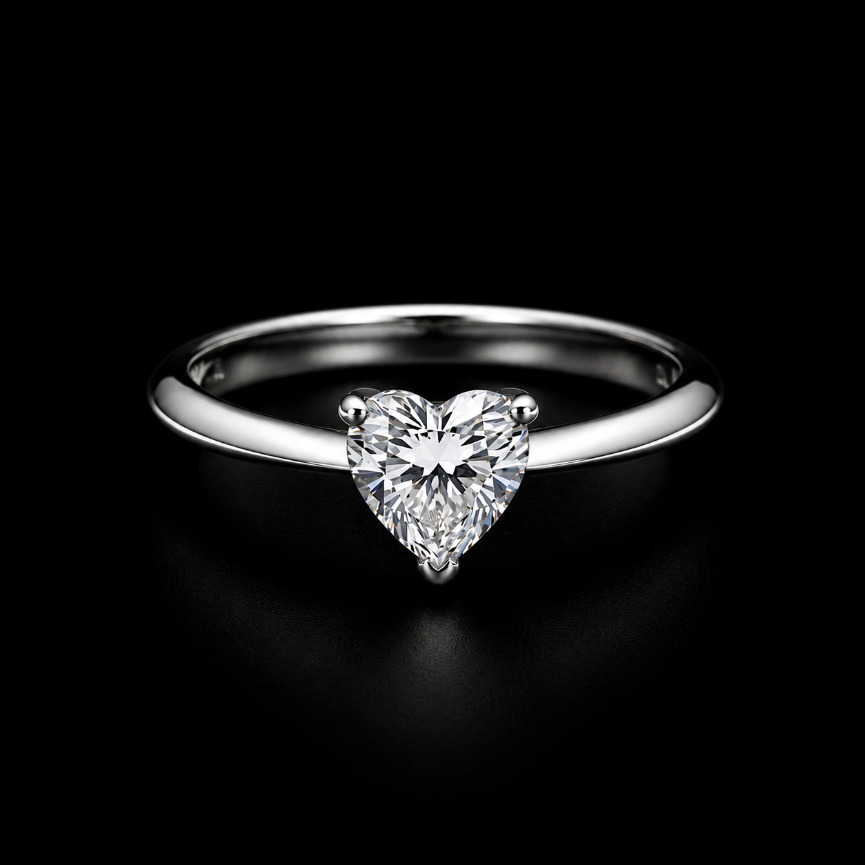 Sterling Silver Heart Solitaire Ring