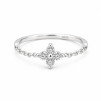 Sterling Silver Starburst Chain Ring