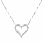 Sterling Silver Open Heart Necklace
