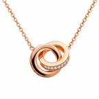 Sterling Silver Double Circle Pendant - Rose Gold