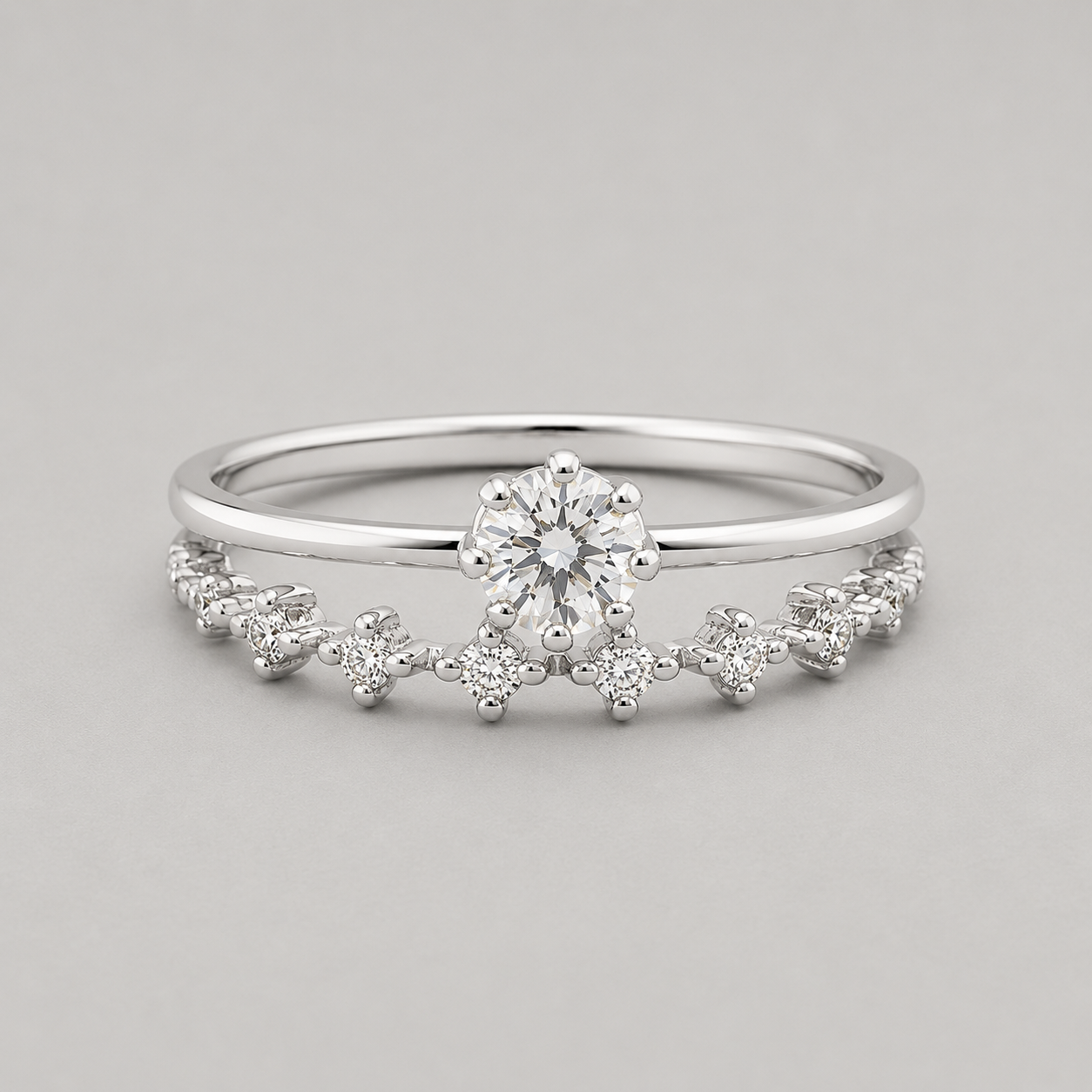 Sterling Silver Starburst Tiara Ring