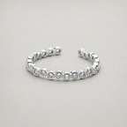 Minimalist Adjustable Alloy CZ Ring - Silver