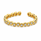Minimalist Adjustable Alloy CZ Ring - Gold