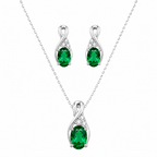 Oval Blue Green Zircon Jewelry Set