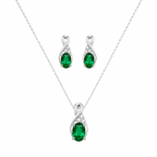 Oval Blue Green Zircon Jewelry Set