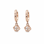 Geometric Cube Huggie Drop Earrings