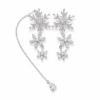 Asymmetric Snowflake Dangle Earrings