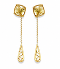 Gold-Plated Citrine Drop Earrings
