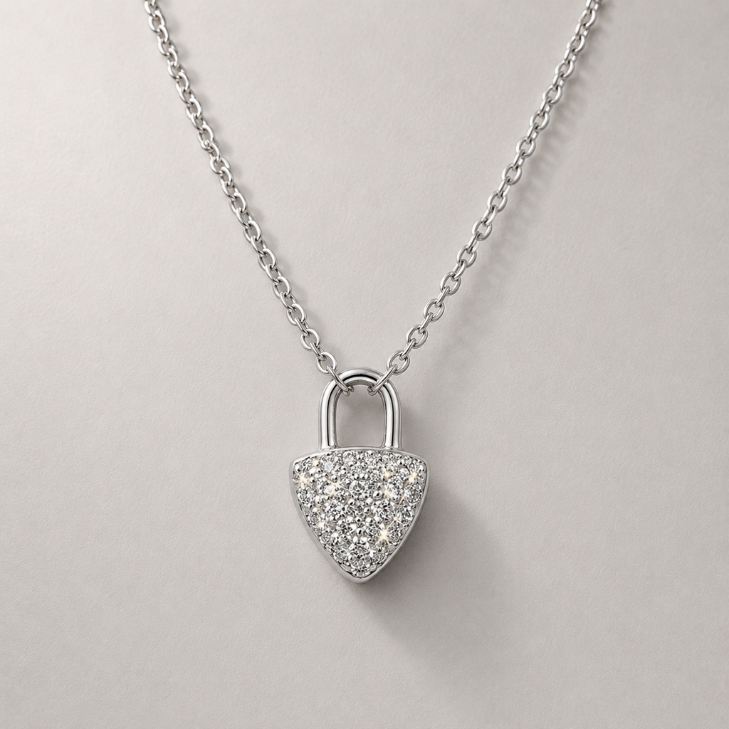 Micro-Pavé Padlock Necklace