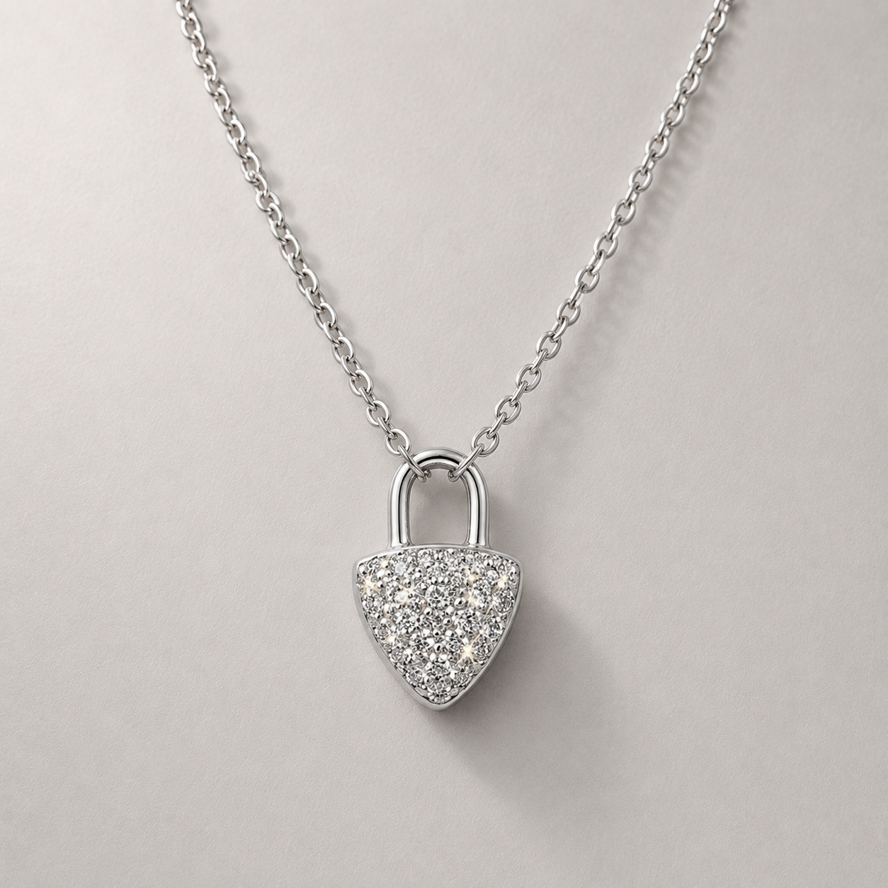 Micro-Pavé Padlock Necklace