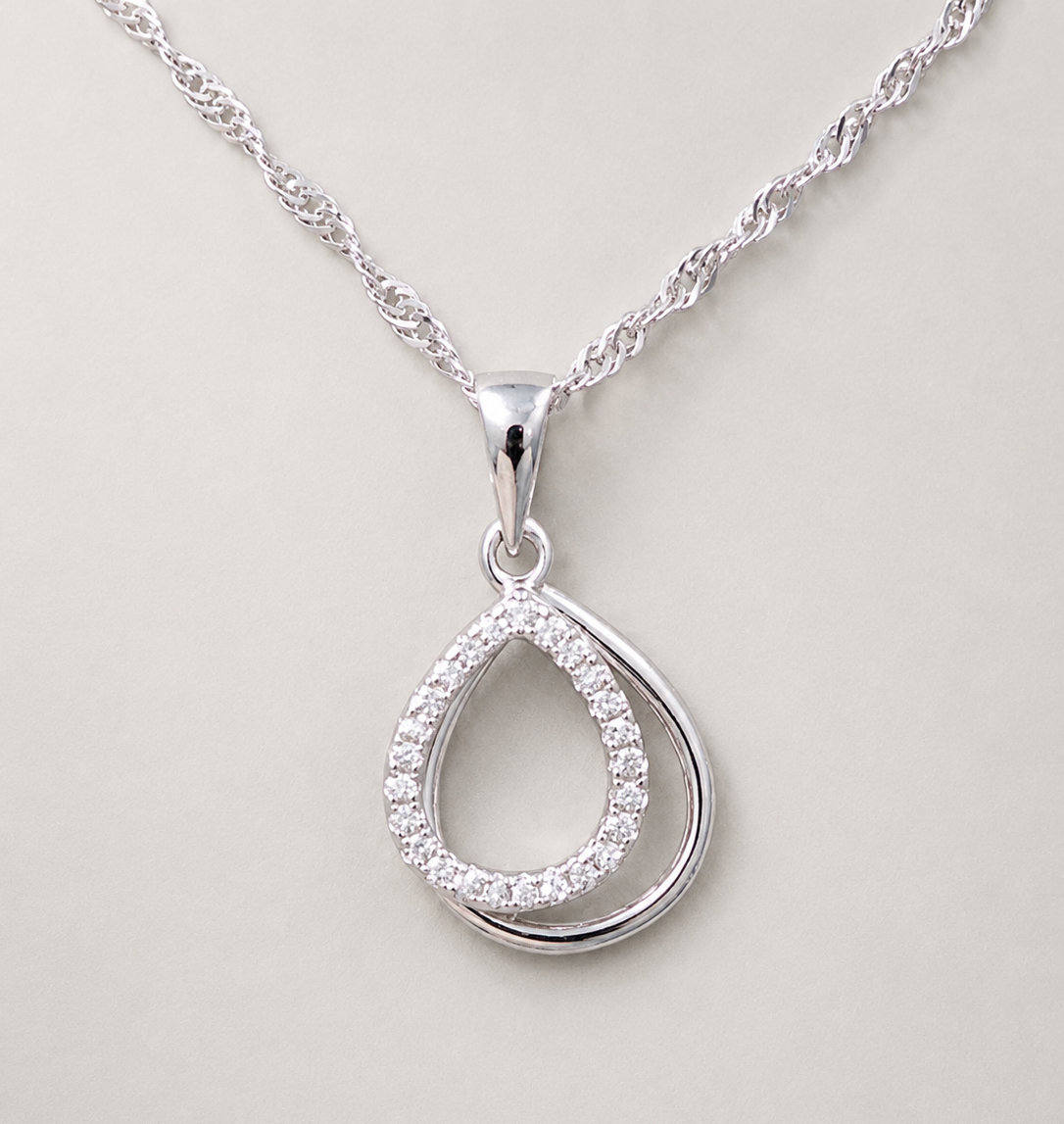 Interlocking Teardrop Pavé Necklace