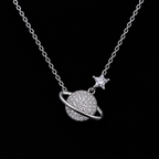 Celestial Saturn & North Star Necklace