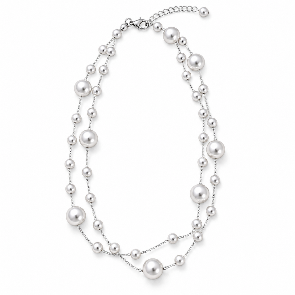Sleek Silver -Toned Station Necklace