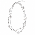 Sleek Silver -Toned Station Necklace