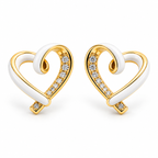 Timeless Crystal Heart Stud Earrings - White