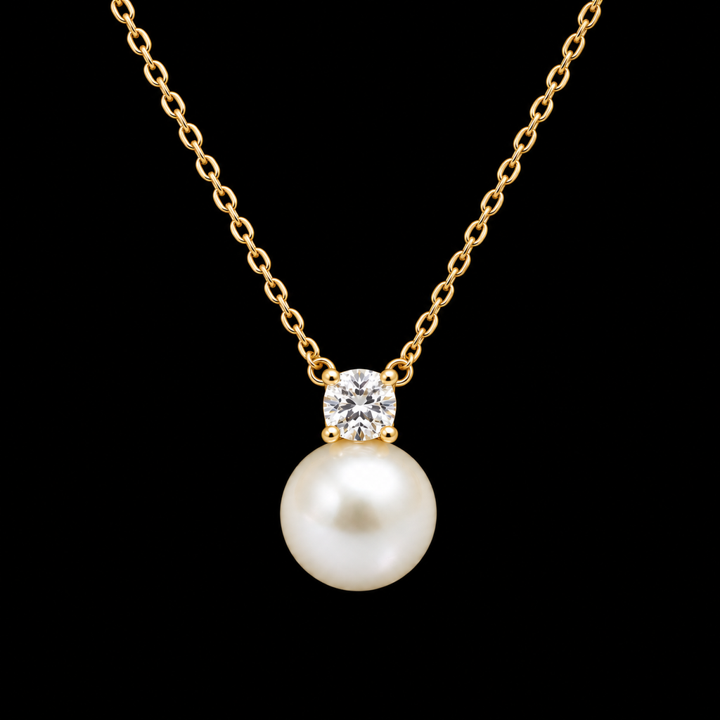 Lattice Pearl Necklace - Gold
