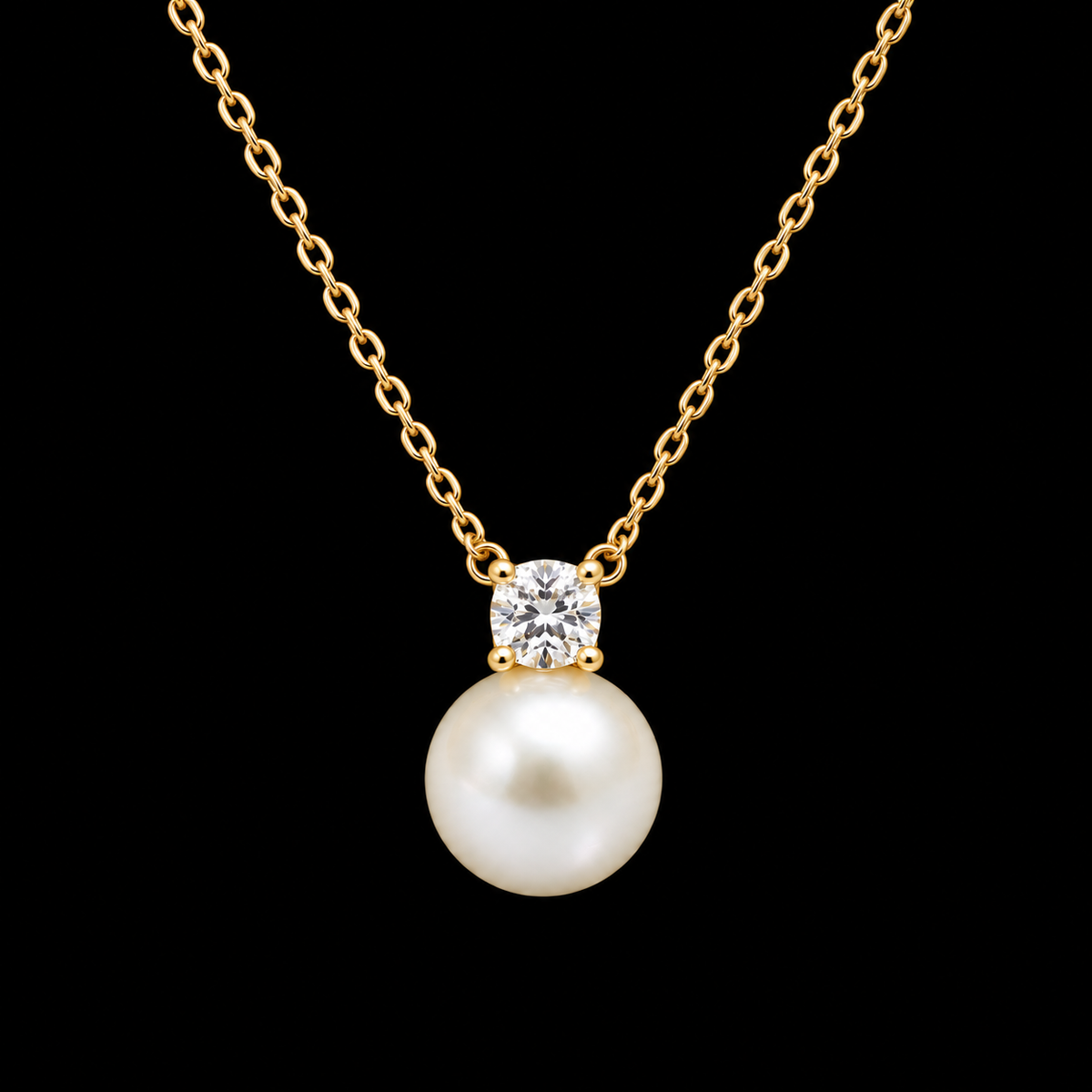 Lattice Pearl Necklace - Gold