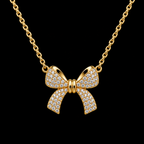 Sophisticated Pavé Ribbon Pendant - Gold