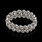 Brilliant Woven silver Crystal Band Ring