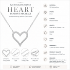 Sterling Silver Open Heart Necklace