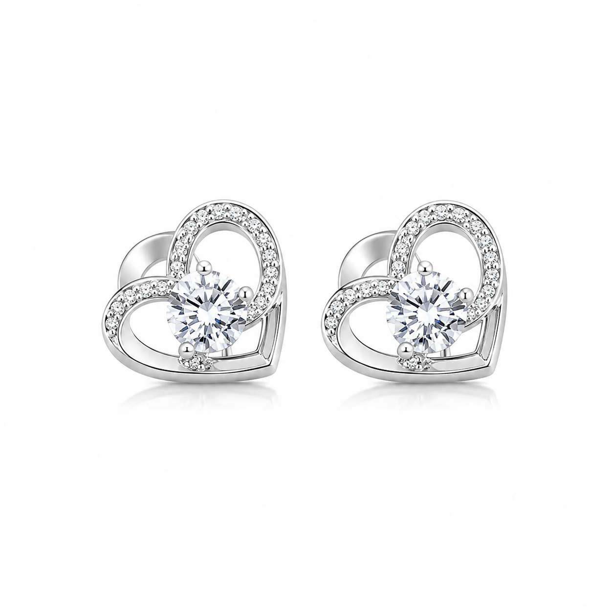 Shimmering Heart Necklace & Earring Set