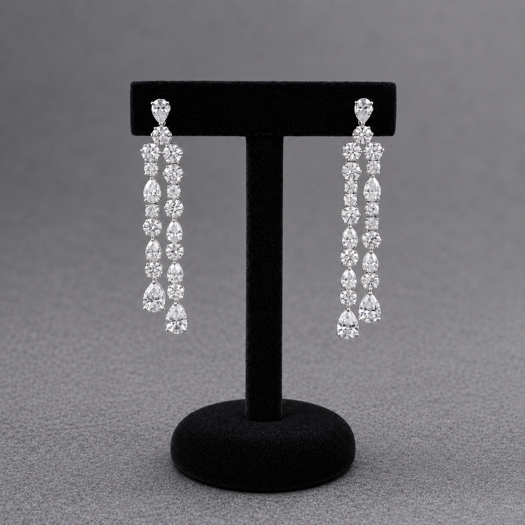 Cluster Pear Cut Jewelry Set