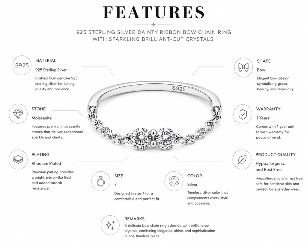 Sterling Silver Ribbon Bow Ring