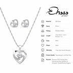 Shimmering Heart Necklace & Earring Set