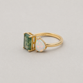 Moss Agate and Opal Ring