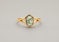 Hexagon Moss Agate Gold Ring