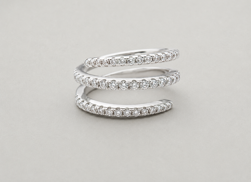 Triple-Layer Spiral Ring