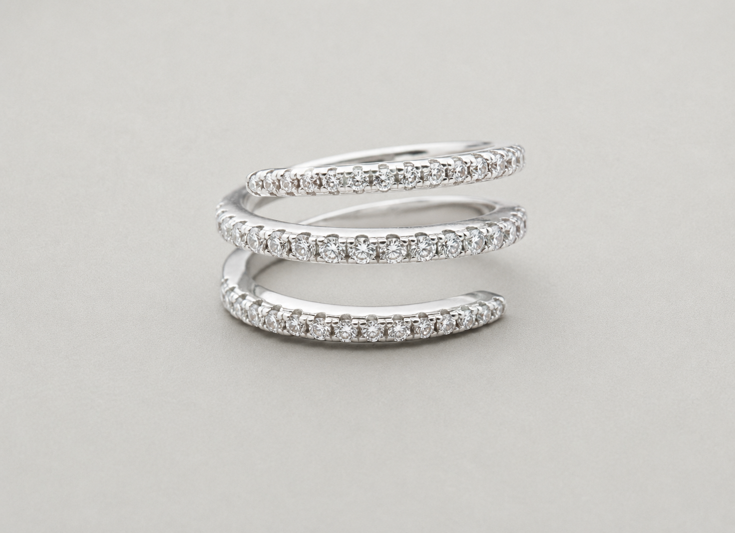 Triple-Layer Spiral Ring