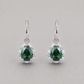 Moss Agate Pear-Cut Drop Earrings