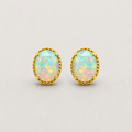 Oval Iridescent Opal Stud