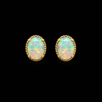 Oval Iridescent Opal Stud
