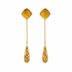 Gold-Plated Citrine Drop Earrings