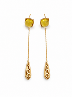 Gold-Plated Citrine Drop Earrings